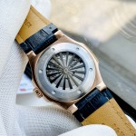 ĐỒNG HỒ NAM I&W Carnival 721G Blue - Viền Gold Trơn - Dây Da - Automatic - Kính Sapphire — ảnh 6