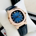 ĐỒNG HỒ NAM I&W Carnival 721G Blue - Viền Gold Trơn - Dây Da - Automatic - Kính Sapphire — ảnh 7