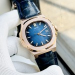 ĐỒNG HỒ NAM I&W Carnival 721G Blue - Viền Gold Trơn - Dây Da - Automatic - Kính Sapphire — ảnh 8
