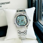 ĐỒNG HỒ NAM CARNIVAL NAUTILUS 8118G2 Màu Bạc Đá - Mặt xanh TIFFANY - Dây Thép - Automatic- Kính Sapphire — ảnh 11