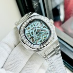 ĐỒNG HỒ NAM CARNIVAL NAUTILUS 8118G2 Màu Bạc Đá - Mặt xanh TIFFANY - Dây Thép - Automatic- Kính Sapphire — ảnh 5