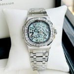 ĐỒNG HỒ NAM CARNIVAL NAUTILUS 8118G2 Màu Bạc Đá - Mặt xanh TIFFANY - Dây Thép - Automatic- Kính Sapphire — ảnh 6