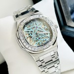 ĐỒNG HỒ NAM CARNIVAL NAUTILUS 8118G2 Màu Bạc Đá - Mặt xanh TIFFANY - Dây Thép - Automatic- Kính Sapphire — ảnh 10