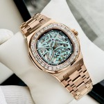 Đồng Hồ Nam CARNIVAL NAUTILUS 8118G2 Màu Vàng Đá - Mặt Xanh TIFFANY - Dây Thép - Automatic- Kính Sapphire — ảnh 5