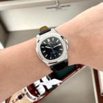 ĐỒNG HỒ NAM I&W Carnival 735G1 - Dây Da - Mặt đen trơn - Automatic - Kính Sapphire — ảnh 6