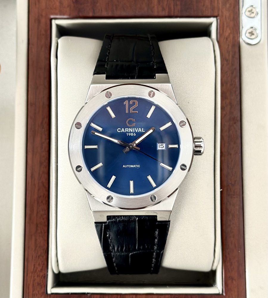ĐỒNG HỒ NAM CARNIVAL 8122G Blue Dial – Dây Da – Automatic- Kính Sapphire
