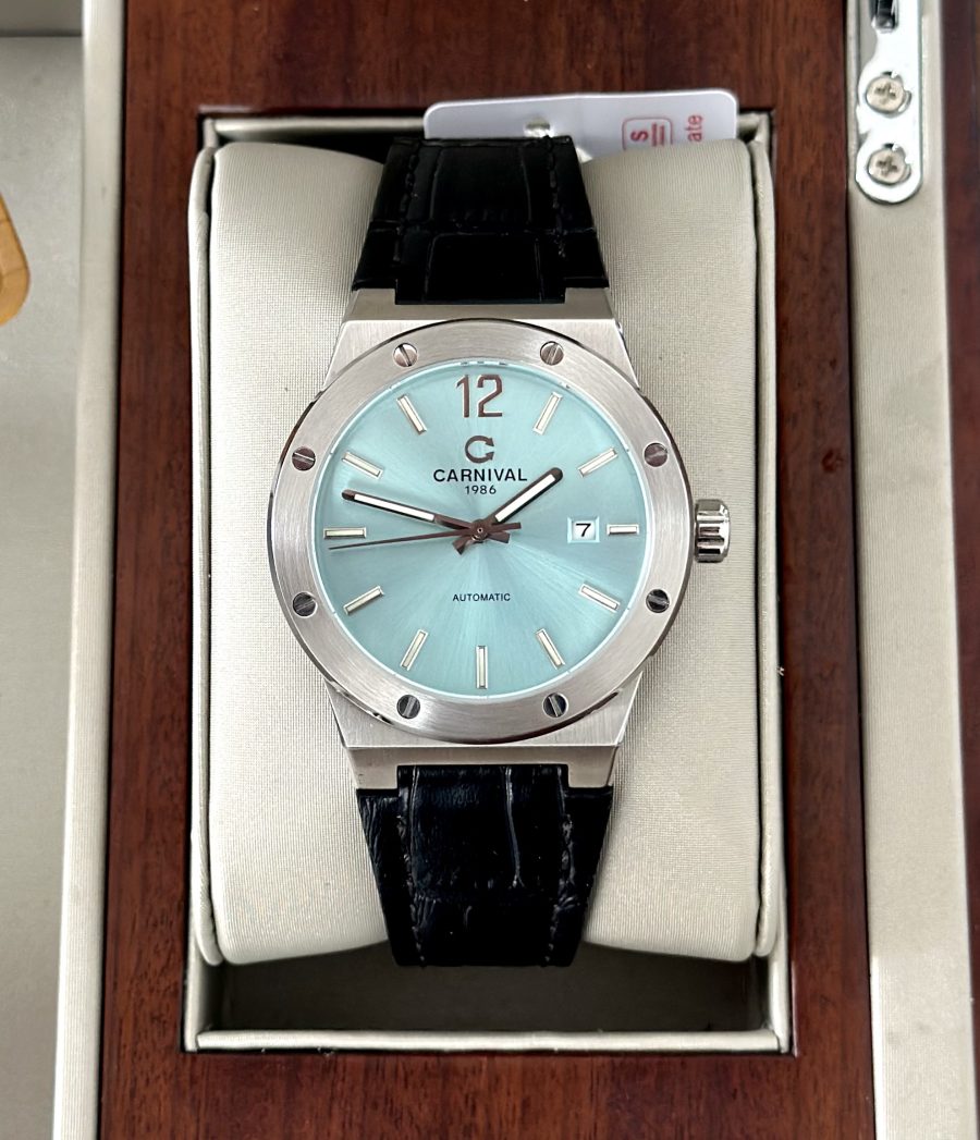 ĐỒNG HỒ NAM CARNIVAL 8122G TIFFANY Dial – Dây Da – Automatic- Kính Sapphire