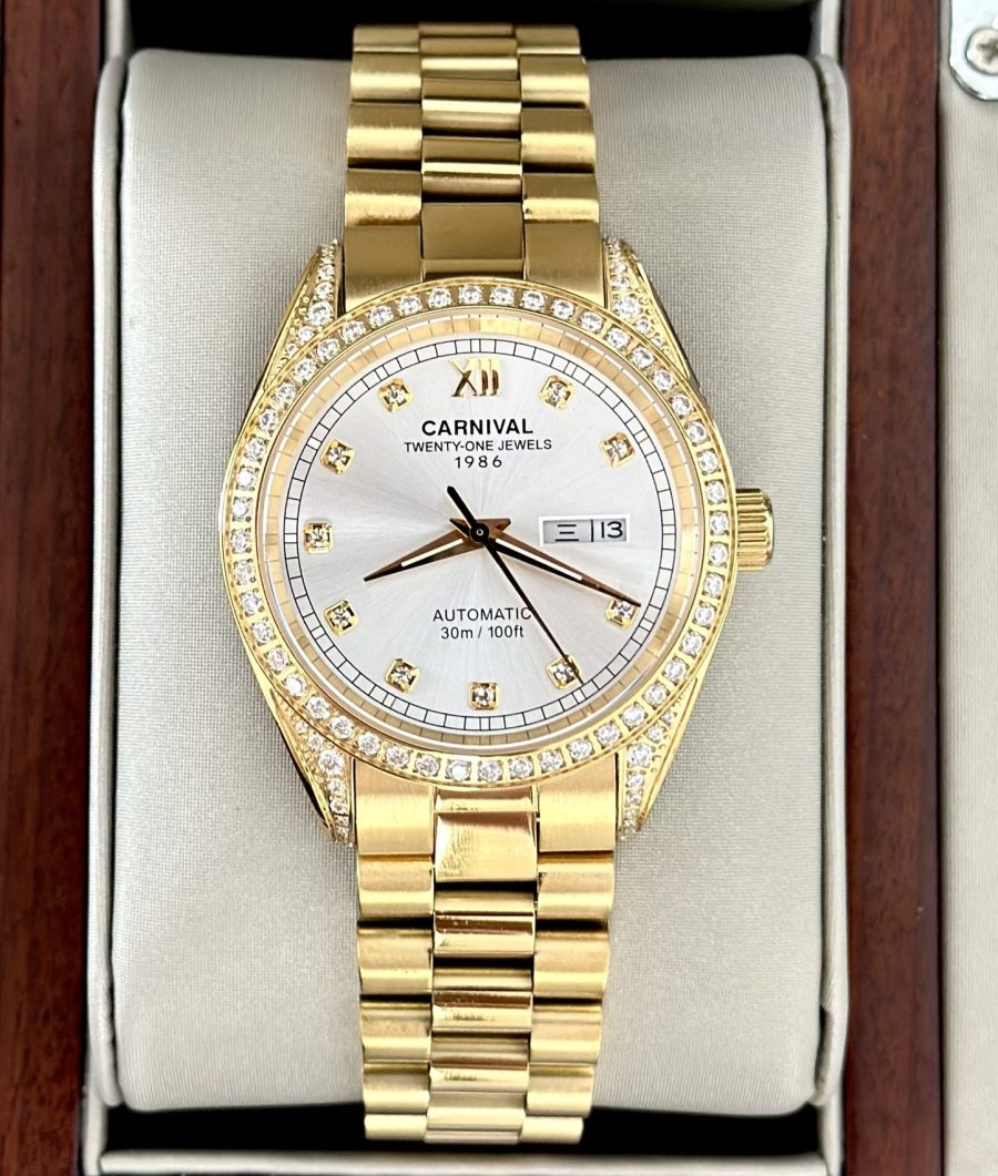 ĐỒNG HỒ NAM CARNIVAL 8907G-VV-T - Size 40mm – Dây Thép – Automatic- Kính Sapphire