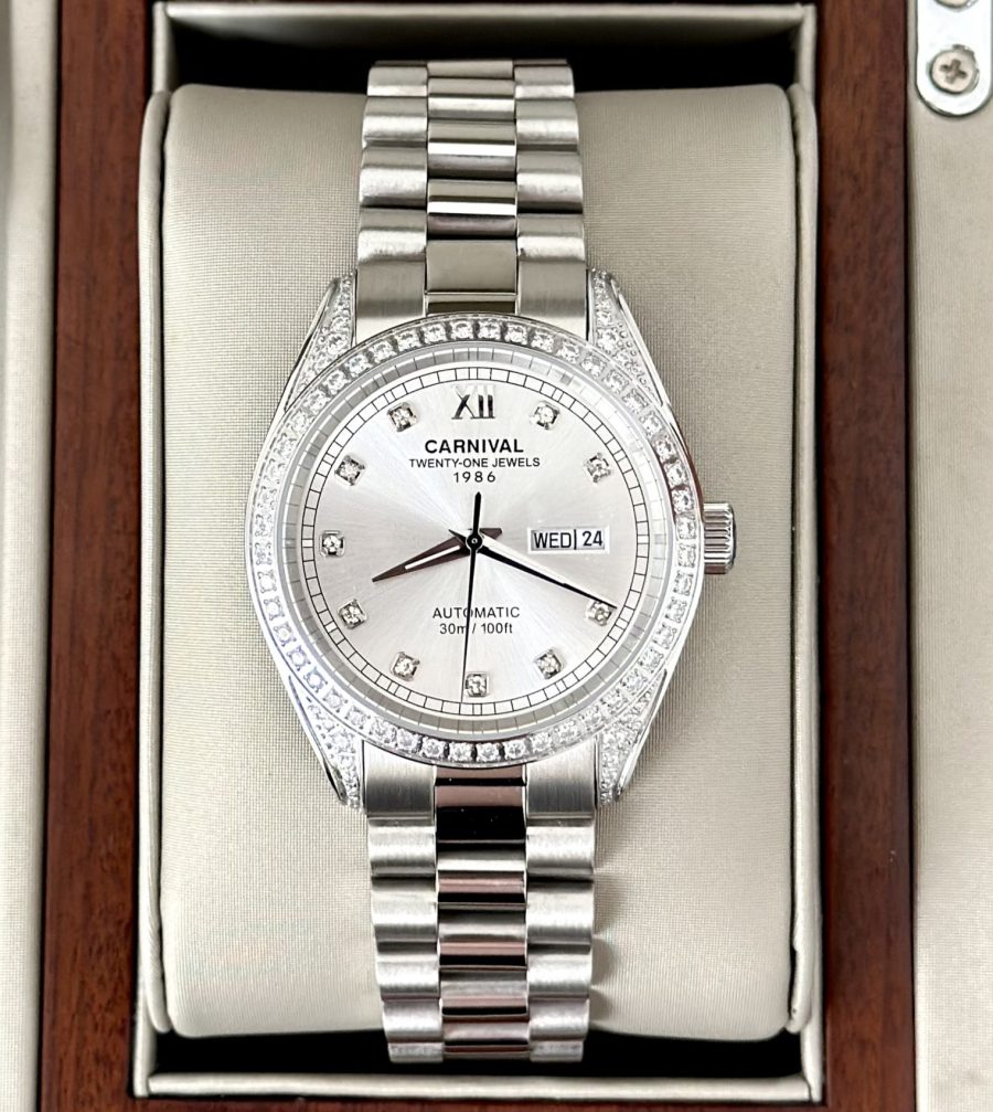 ĐỒNG HỒ NAM CARNIVAL 8907G-VT-T - Size 40mm – Dây Thép – Automatic- Kính Sapphire