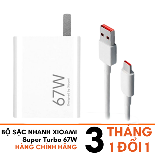 Adapter Sạc Siêu Nhanh Charge Turbo 67W Cho Xiaomi