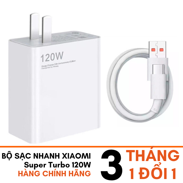 Adapter Sạc Siêu Nhanh Charge Turbo 120W Cho Xiaomi
