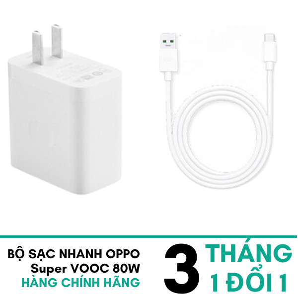 Adapter Sạc Siêu Nhanh Super VOOC 3.0 80W Cho OPPO, REALME, ONEPLUS