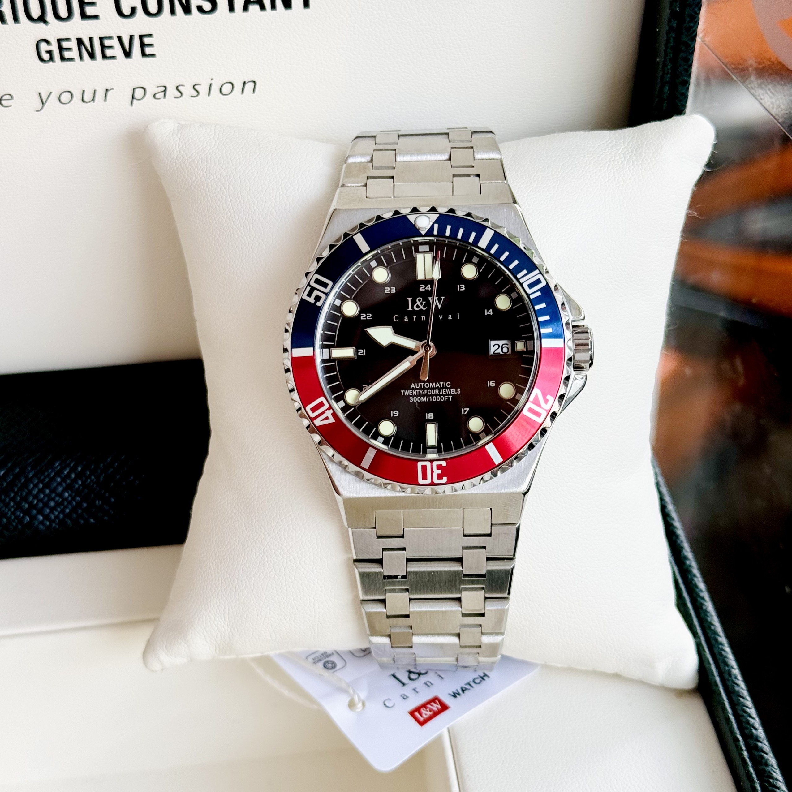 ĐỒNG HỒ NAM I&W Carnival 726G4 Dây thép - Submariner Pepsi - Automatic – Kính Sapphire