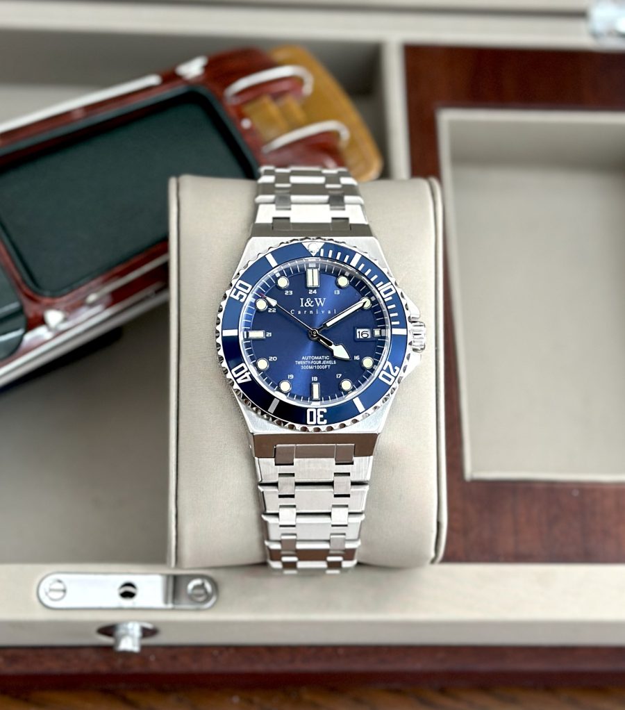 ĐỒNG HỒ NAM I&W Carnival 726G4 Dây thép - Submariner - Mặt xanh dương - Automatic – Kính Sapphire