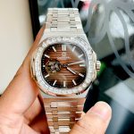 ĐỒNG HỒ NAM Carnival 8128G - Mặt Nâu Cafe - Viền Đính Đá - Dây Thép - Automatic - Kính Sapphire — ảnh 2