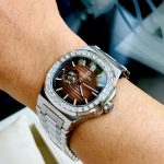 ĐỒNG HỒ NAM Carnival 8128G - Mặt Nâu Cafe - Viền Đính Đá - Dây Thép - Automatic - Kính Sapphire — ảnh 8