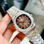 ĐỒNG HỒ NAM Carnival 8128G - Mặt Nâu Cafe - Viền Đính Đá - Dây Thép - Automatic - Kính Sapphire — ảnh 6