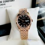 ĐỒNG HỒ NAM I&W Carnival 8131G  Dây Thép Vàng - Mặt đen - Automatic - Kính Sapphire — ảnh 2