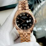 ĐỒNG HỒ NAM I&W Carnival 8131G  Dây Thép Vàng - Mặt đen - Automatic - Kính Sapphire — ảnh 9