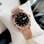 ĐỒNG HỒ NAM I&W Carnival 8131G  Dây Thép Vàng - Mặt đen - Automatic - Kính Sapphire — ảnh 1