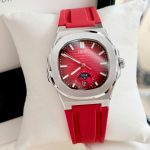 ĐỒNG HỒ NAM I&W Carnival 735G Dây Cao Su - Mặt Trơn Đỏ- Automatic - Kính Sapphire — ảnh 1