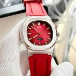 ĐỒNG HỒ NAM I&W Carnival 735G Dây Cao Su - Mặt Trơn Đỏ- Automatic - Kính Sapphire — ảnh 4