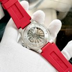 ĐỒNG HỒ NAM I&W Carnival 735G Dây Cao Su - Mặt Trơn Đỏ- Automatic - Kính Sapphire — ảnh 5