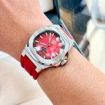 ĐỒNG HỒ NAM I&W Carnival 735G Dây Cao Su - Mặt Trơn Đỏ- Automatic - Kính Sapphire — ảnh 7