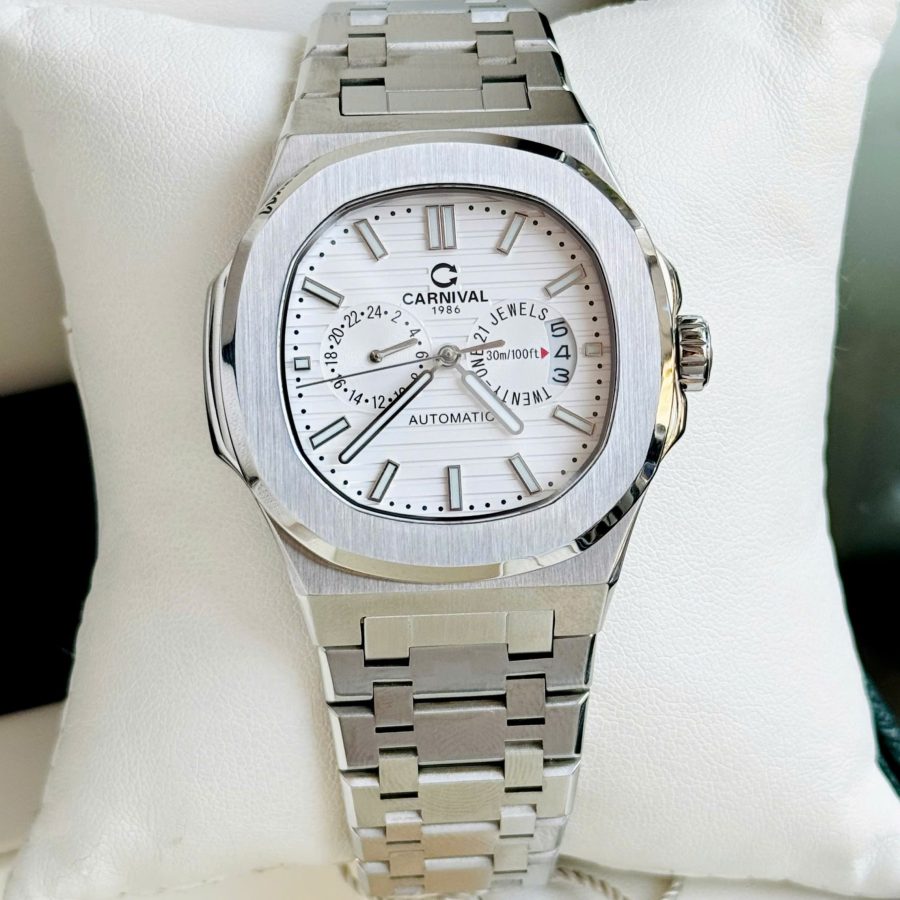 ĐỒNG HỒ NAM Carnival 8158G-VT-D -Dây Thép - Mặt Trắng - Automatic - Kính Sapphire