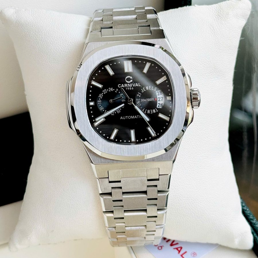 ĐỒNG HỒ NAM Carnival 8158G-VT-D -Dây Thép - Mặt Đen - Automatic - Kính Sapphire