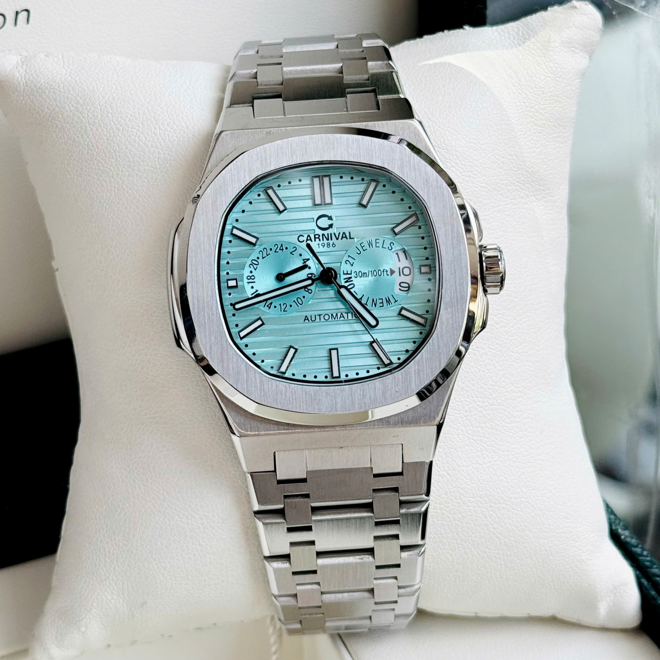 ĐỒNG HỒ NAM Carnival 8158G-VT-D -Dây Thép - Mặt TIFFANY - Automatic - Kính Sapphire