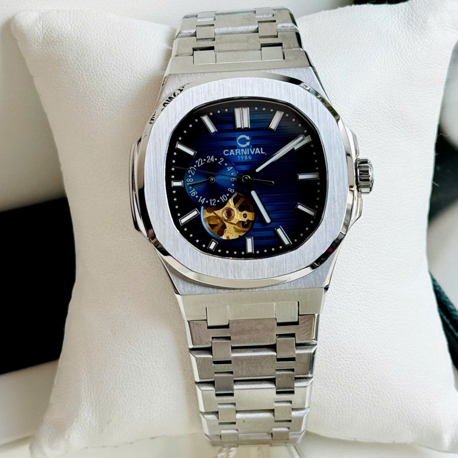 ĐỒNG HỒ NAM Carnival 8159G-VT-XD - Dây Thép - Blue Open Heart - Automatic - Kính Sapphire