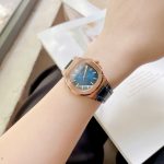 ĐỒNG HỒ Nữ Carnival 8161L- Mặt Xanh -Dây Da Viền Vàng- Pin - Kính Sapphire — ảnh 7