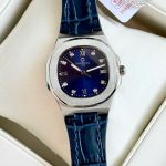 ĐỒNG HỒ Nữ 8160L-VT-DD-X- Mặt Xanh-Dây Da Viền Bạc - Pin - Kính Sapphire — ảnh 1