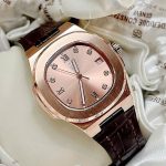 ĐỒNG HỒ Nữ 8160L-VH-DD-N- Mặt Gold-Dây Da Viền Vàng - Pin - Kính Sapphire — ảnh 1