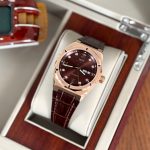 ĐỒNG HỒ NAM I&W CARNIVAL 751G Rose Cà Phê – Dây Da – Automatic- Kính Sapphire — ảnh 3