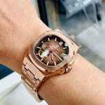 ĐỒNG HỒ NAM Carnival 8159G - Dây Thép Vàng - Nâu Cafe Open Heart - Automatic - Kính Sapphire — ảnh 3