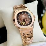 ĐỒNG HỒ NAM Carnival 8159G - Dây Thép Vàng - Nâu Cafe Open Heart - Automatic - Kính Sapphire — ảnh 4