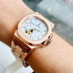 ĐỒNG HỒ NAM Carnival 8159G - Dây Thép Vàng - Trắng Open Heart - Automatic - Kính Sapphire — ảnh 4
