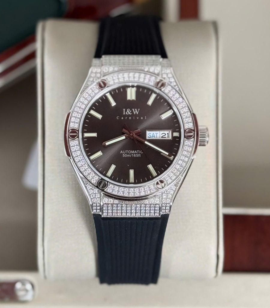 ĐỒNG HỒ NAM I&W CARNIVAL 55851G - Mặt Full Đá Xám – Automatic- Kính Sapphire