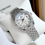 Đồng Hồ Nam Carnival 8190G-VT-TK DAYDATE-Thép Bạc-Mặt Xà Cừ Trắng-Pin-Kính Sapphire — ảnh 8