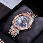 Đồng Hồ Nam Carnival 8190G-CH-DK DAYDATE-Thép Demi-Mặt Xà Cừ Tím-Pin-Kính Sapphire — ảnh 7