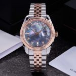 Đồng Hồ Nam Carnival 8190G-CH-DK DAYDATE-Thép Demi-Mặt Xà Cừ Tím-Pin-Kính Sapphire — ảnh 1