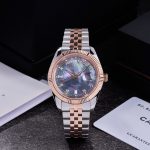 Đồng Hồ Nam Carnival 8190G-CH-DK DAYDATE-Thép Demi-Mặt Xà Cừ Tím-Pin-Kính Sapphire — ảnh 2