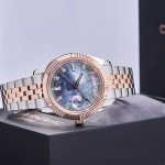 Đồng Hồ Nam Carnival 8190G-CH-DK DAYDATE-Thép Demi-Mặt Xà Cừ Tím-Pin-Kính Sapphire — ảnh 5