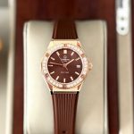 Đồng Hồ Nữ Carnival 8168L2-VH-DCS-N-Viền Vàng Hồng-Dây Cao Su-Mặt Nâu-Pin-Kính Sapphire — ảnh 1