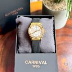 Đồng Hồ Nữ Carnival 8173L2-VV-DCS-T-Viền Vàng-Dây Cao Su-Mặt Trắng-Pin-Kính Sapphire — ảnh 3