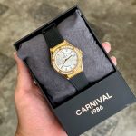 Đồng Hồ Nữ Carnival 8173L2-VV-DCS-T-Viền Vàng-Dây Cao Su-Mặt Trắng-Pin-Kính Sapphire — ảnh 4