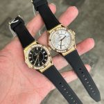 Đồng Hồ Nữ Carnival 8173L2-VV-DCS-D-Viền Vàng-Dây Cao Su-Mặt Đen-Pin-Kính Sapphire — ảnh 2