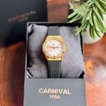 Đồng Hồ Nữ Carnival 8168L2-VV-DCS-T-Viền Vàng-Dây Cao Su-Mặt Trắng-Pin-Kính Sapphire — ảnh 5